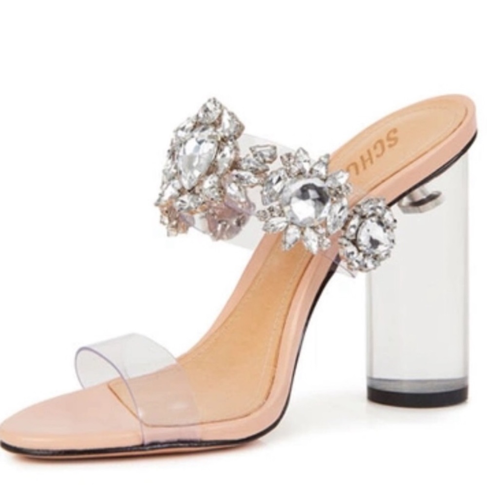 Schultz Blanck Clear/ Crystal heels size 7